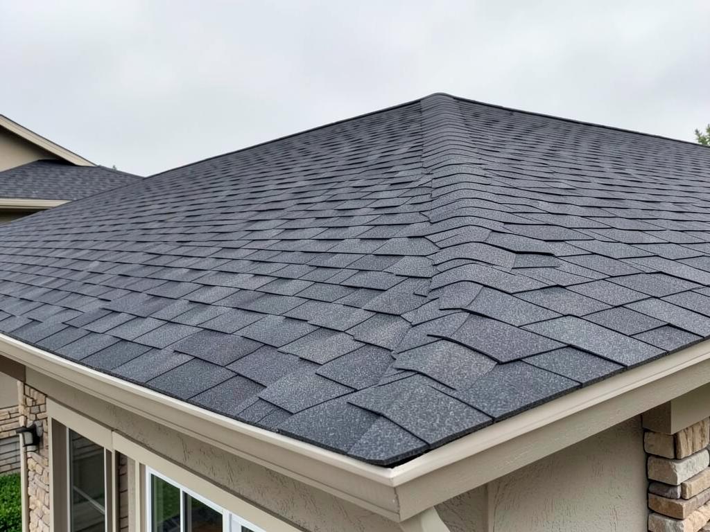 Newly installed architectural shingle roof after replacement