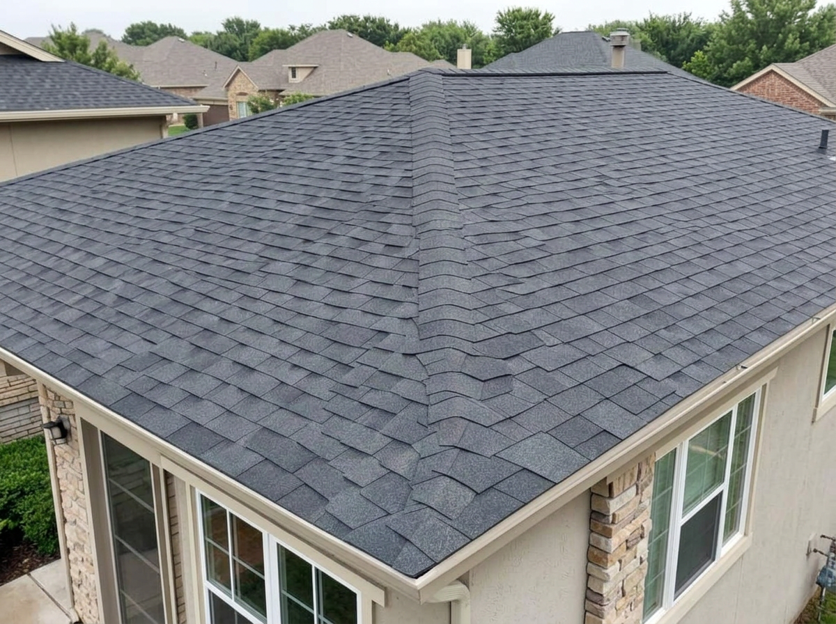 New shingle roof after replacement