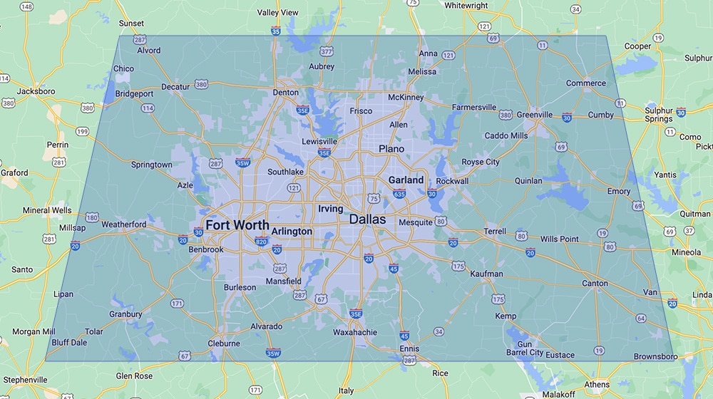 Service Area | John's Roofing – DFW & Rockwall Roofing Company